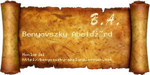 Benyovszky Abelárd névjegykártya